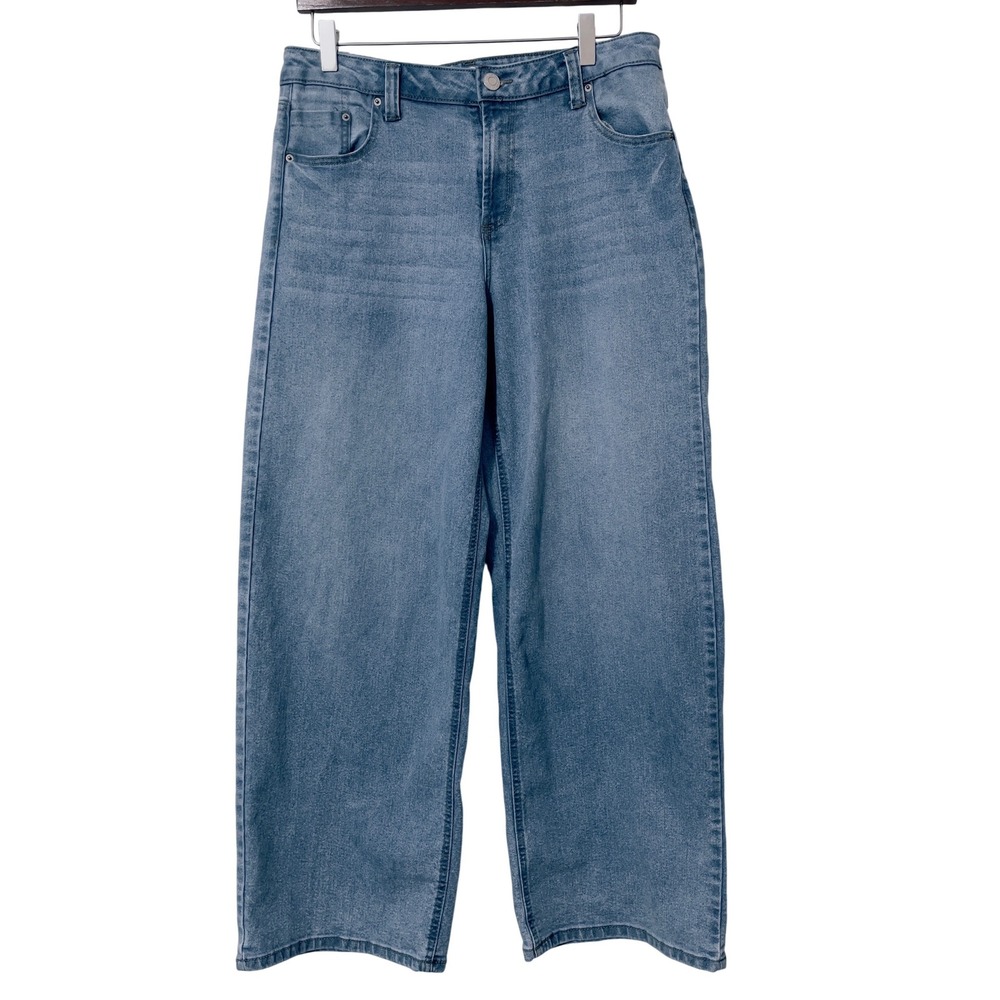 Vanilla Star Womens Wide Leg Jeans Size 10 Denim Baggy Casual High Rise